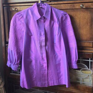 Spectacular 100% Handwoven Pure Silk Violet Shirt